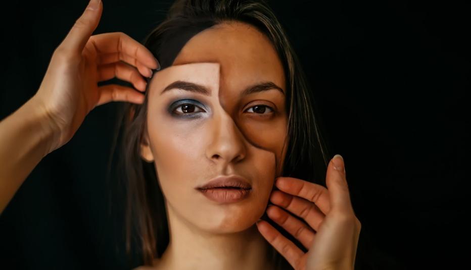 Woman wearing mask