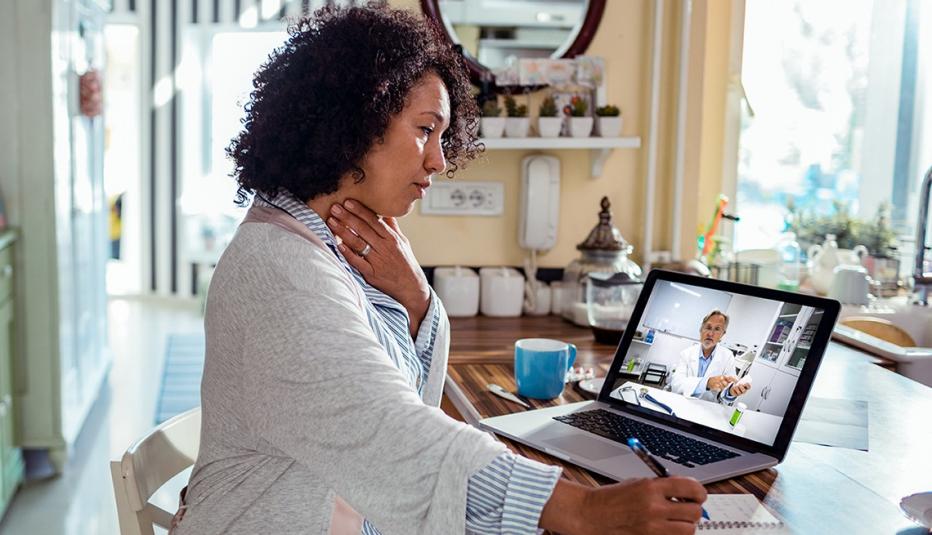 Woman Consulting Physician Online