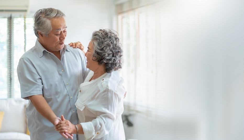 Older couple dancing