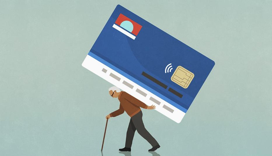 Older person carrying credit card