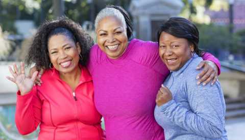 three women smiling