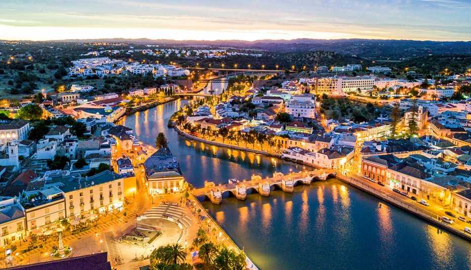 the gilao river in tavira along portugals algarve coast