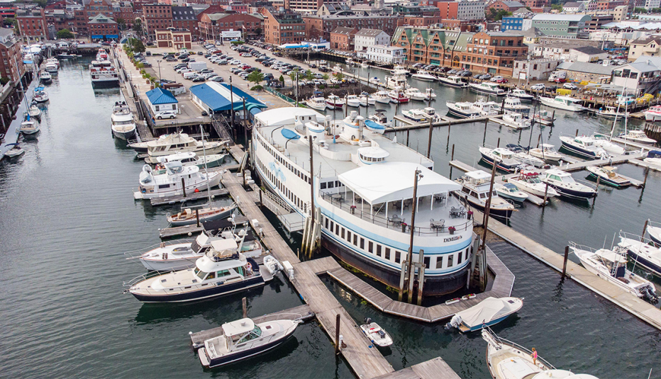 DiMillo's on the water boat restaurant in Portland, Maine