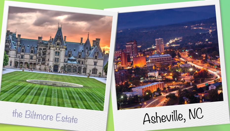 left the biltmore estate right downtown asheville north carolina at night