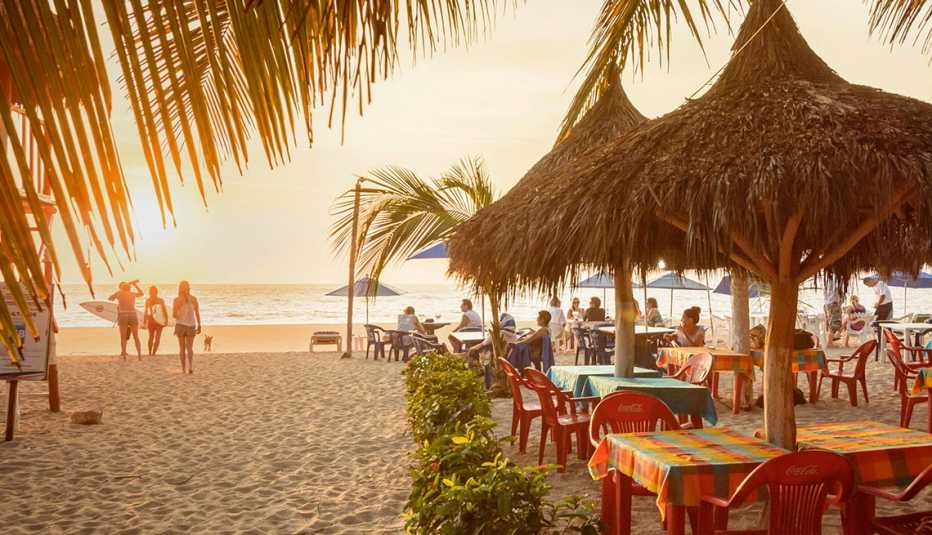 sunset on a beach in San Pacho, Mexico