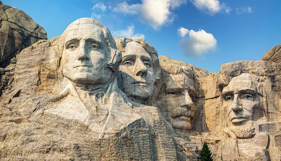 Mt. Rushmore National Memorial Park in South Dakota. Mount Rushmore National Memorial is centered on a colossal sculpture carved into the granite in the Black Hills in Keystone, South Dakota