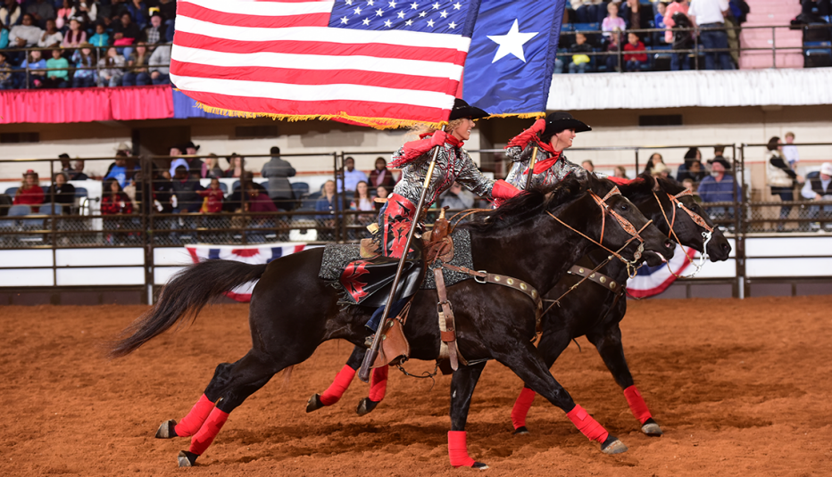 women riding in a rodeo in fort worth texas