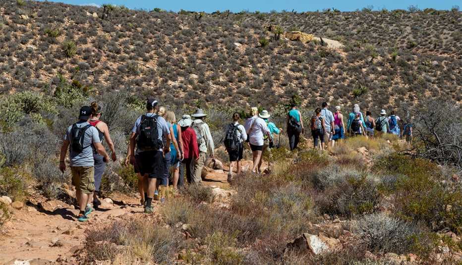 Hikers on Pine Creek Canyon Trail