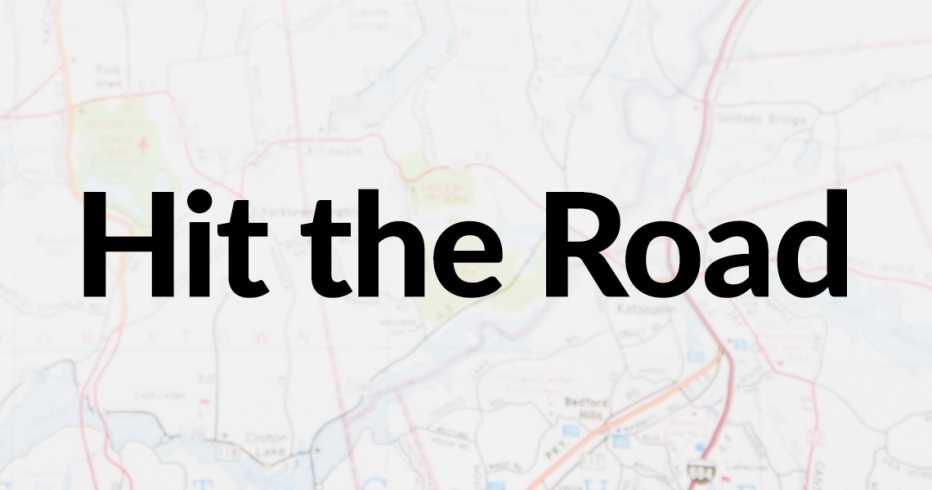 a road map with hit the road written on it