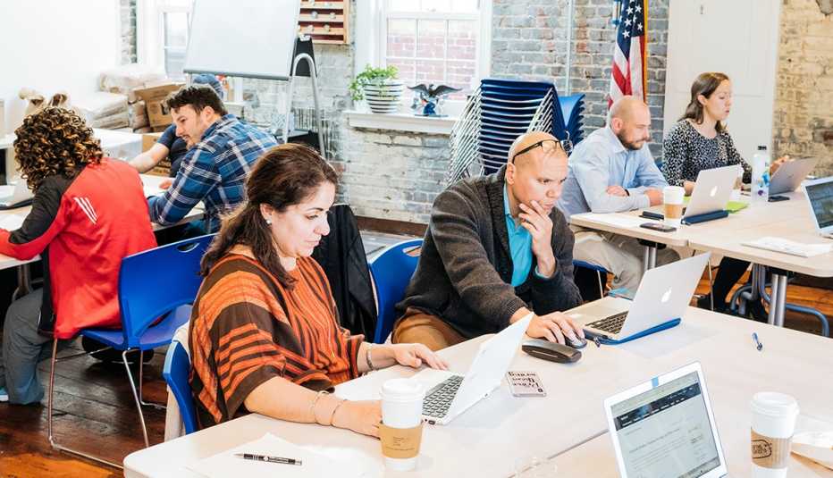 people attending a class