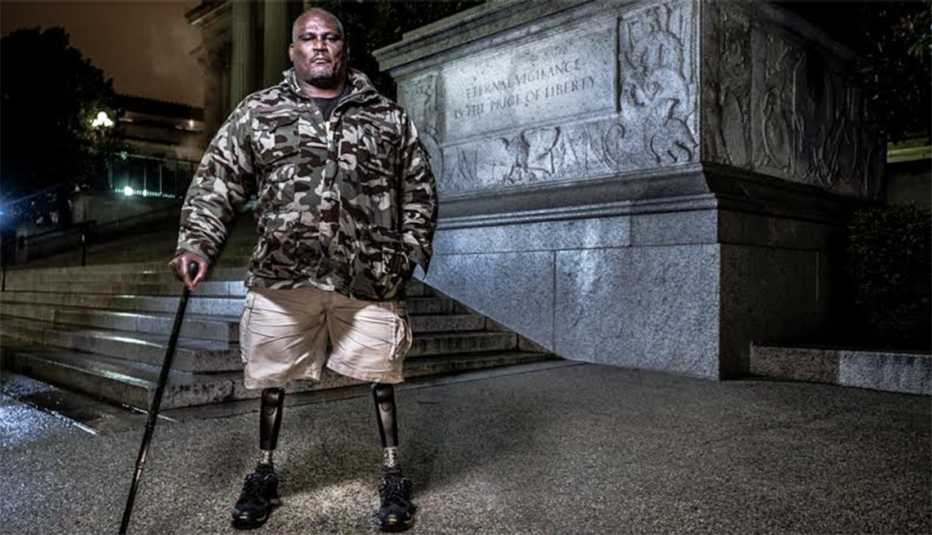 Gregory Gadson stands outside the department of justice