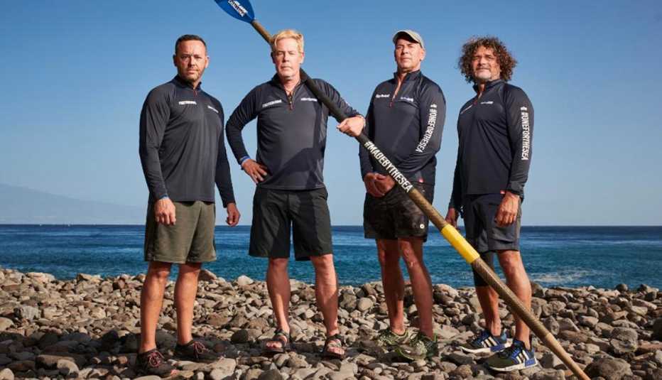 cameron hansen a m huppman billy cimino and paul lore of the foar from home veteran rowing team