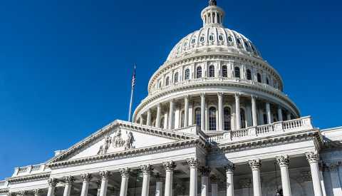 A shot of the top of the U.S. Capitol