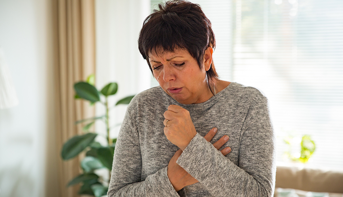 A sick woman at home
