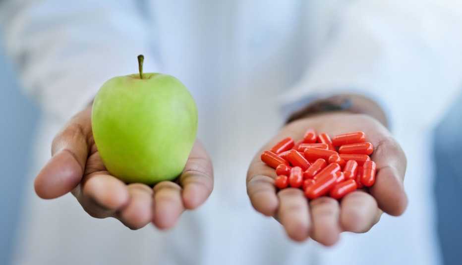 Manzana versus pastillas