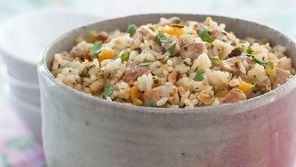 Arroz Frito con Cerdo y Albaricoque, Receta de Ingrid Hoffman