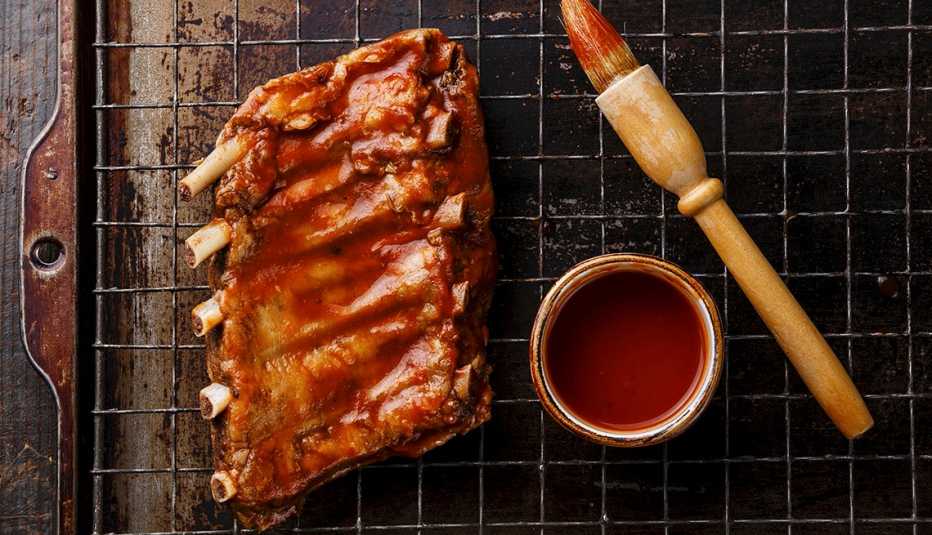 Costillas de cerdo con BBQ
