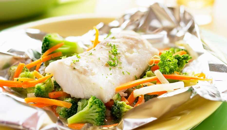 Bacalao en papillote.