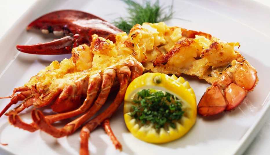 Langosta al Gratin con limón