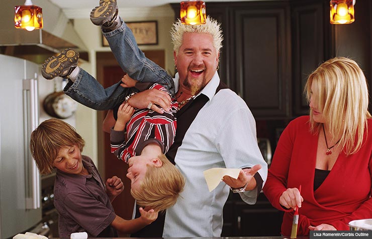 El chef Guy Fieri y su familia