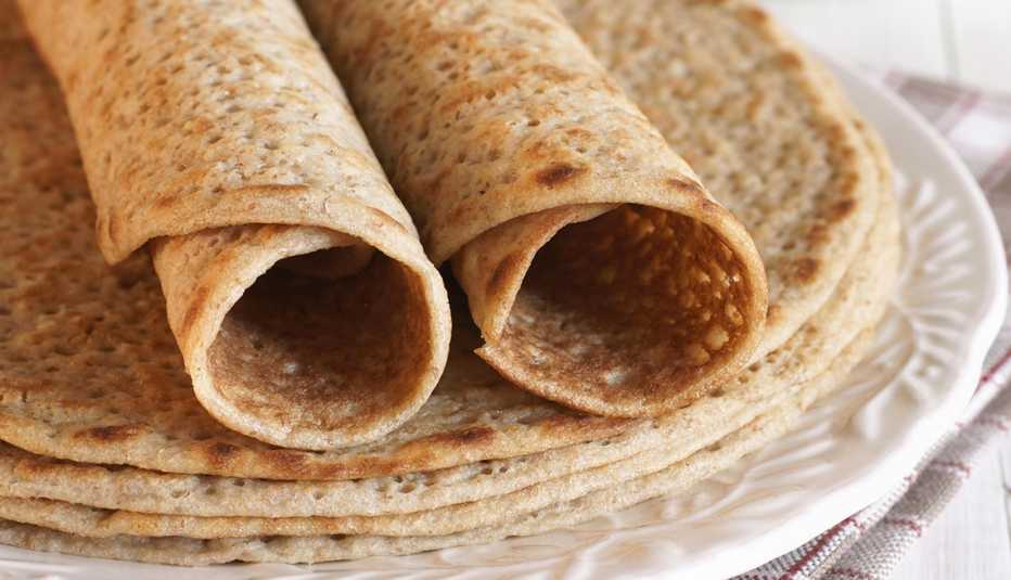Panquecas servidas en un plato