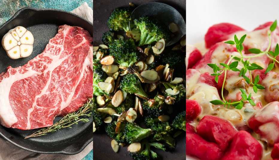 Collage de fotos con 3 recetas diferentes