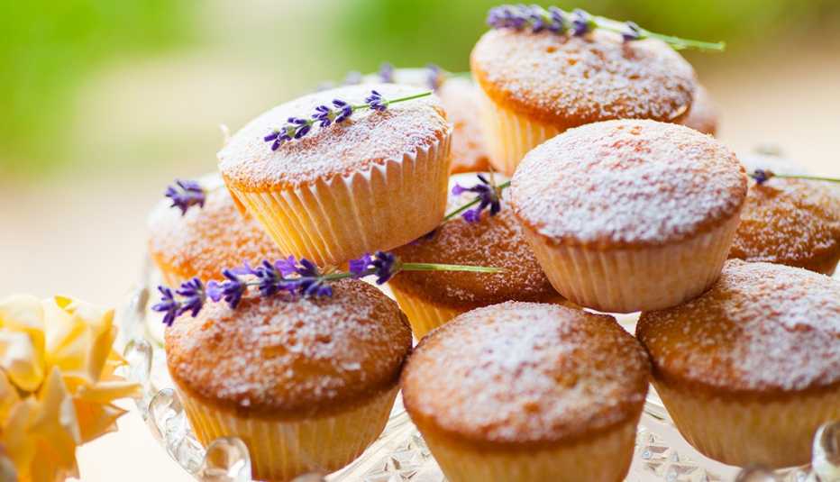 Muffins agrupados unos sobre otro