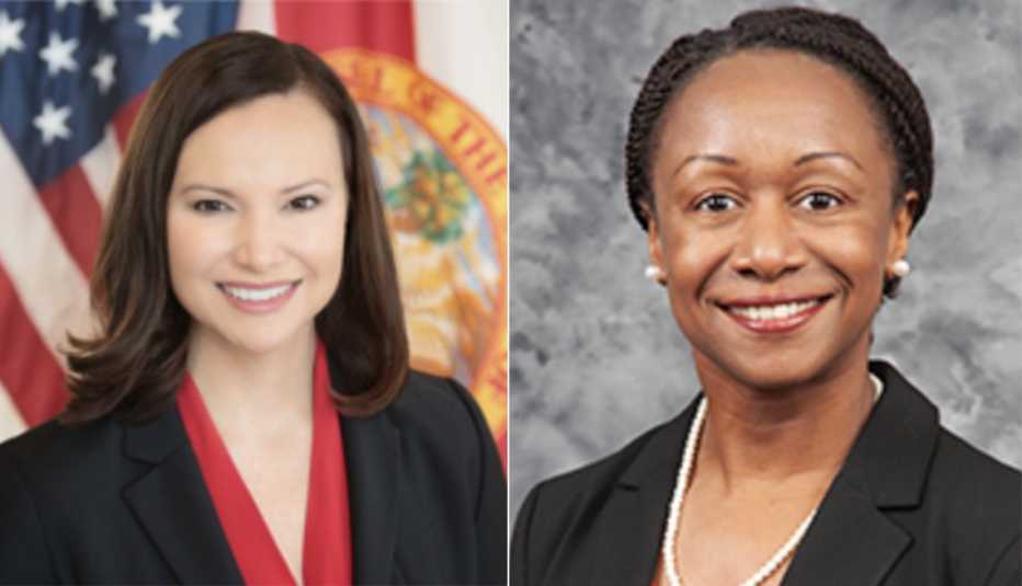Fiscales Ashley Moody y Joneigh Dr. Khaldun