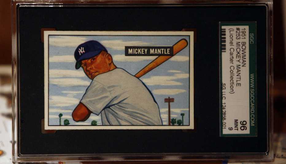Tarjeta del beisbolista Mickey Mantle. 
