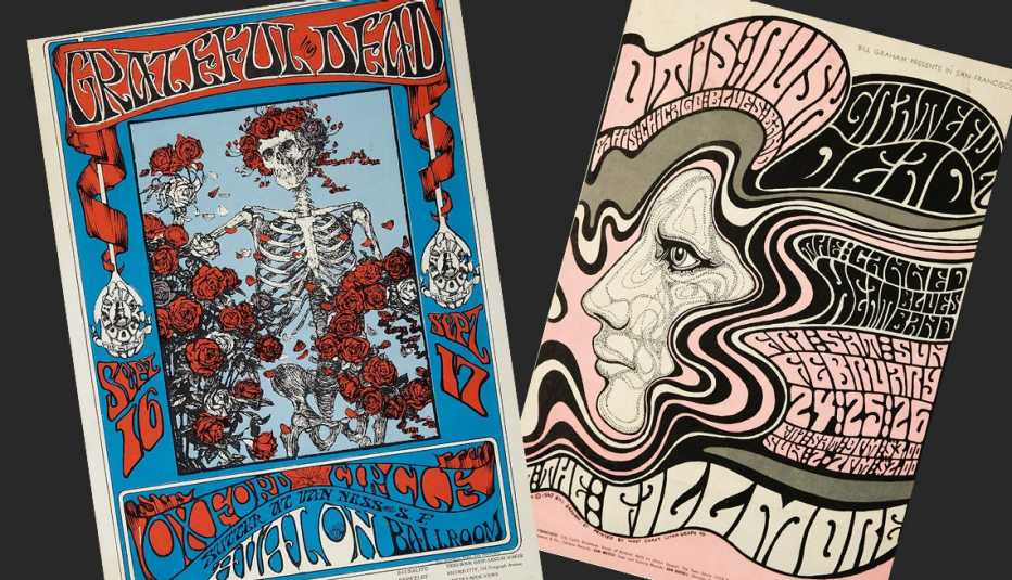 Dos afiches de Grateful Dead de 1960