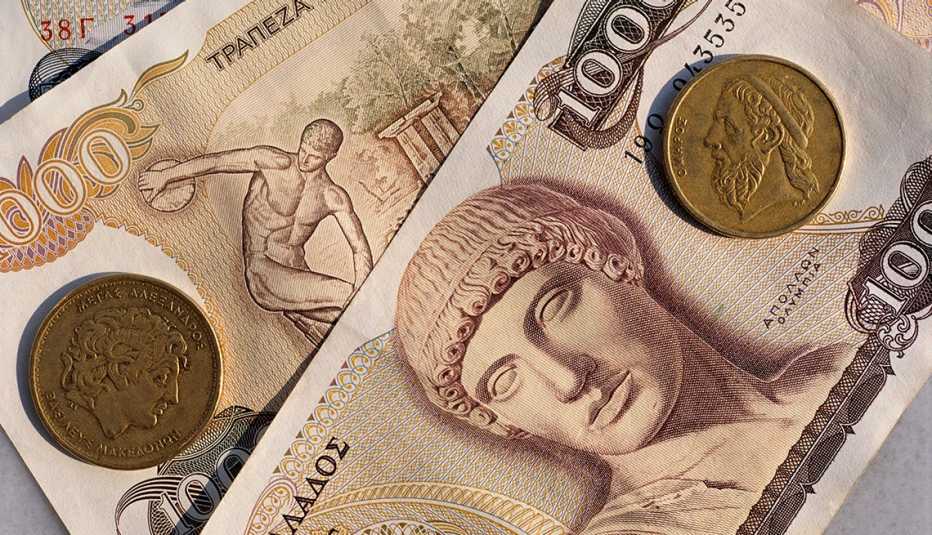 billete griego de dracmas