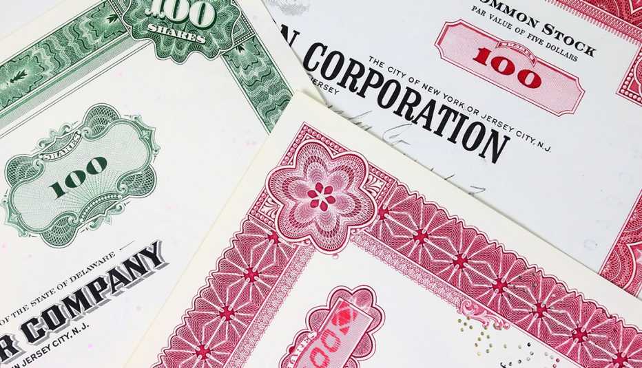 Antiguos certificados de acciones