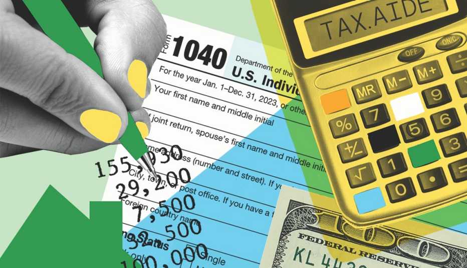 Compilacion de elementos tributarios una calculadora de billetes de cien dolares de diez cuarenta con las palabras ayuda fiscal detalladas