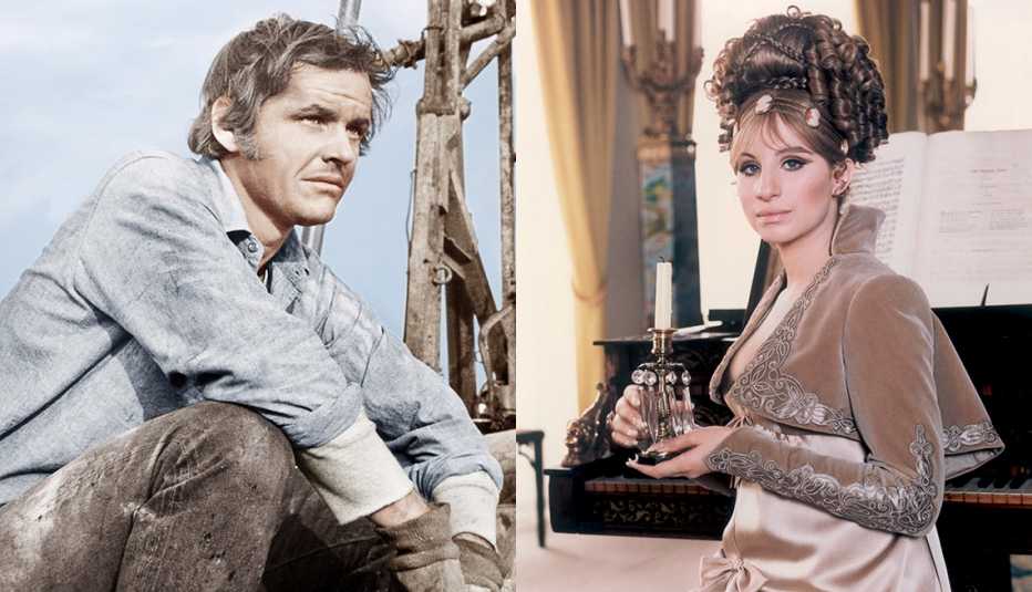 Jack Nicholson en la película 'Five Easy Pieces' y Barbra Streisand en 'On a Clear Day You Can See Forever'