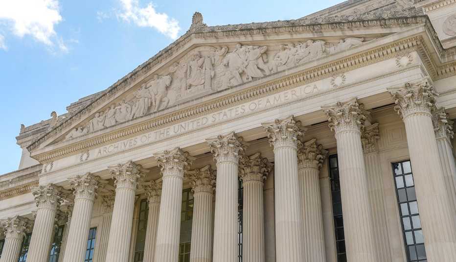 Edificio de los Archivos Nacionales en Washington D.C.