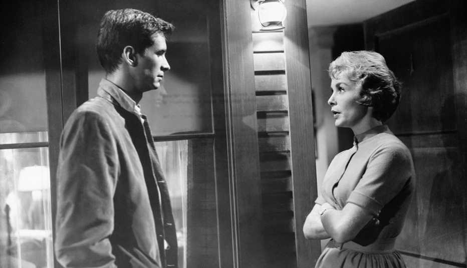 Anthony Perkins y Janet Leigh en una escena de Psycho