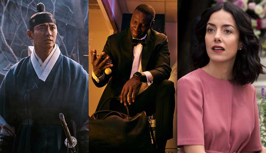 Ju Ji-Hoon como el príncipe heredero Lee Chang en "Kingdom", Omar Sy como Assane Diop en "Lupin" y Cecilia Suárez como Paulina de la Mora en "La casa de las flores".