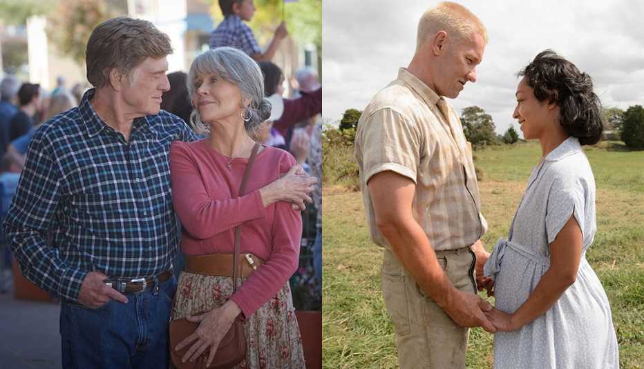 (De izquierda a derecha) Robert Redford y Jane Fonda en "Our Souls at Night" y Joel Edgerton y Ruth Negga en "Loving".