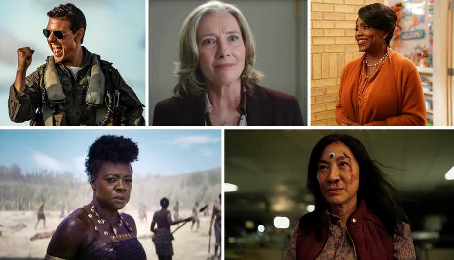 (En el sentido de las agujas del reloj) Tom Cruise, Emma Thompson, Sheryl Lee Ralph, Michelle Yeoh y Viola Davis.