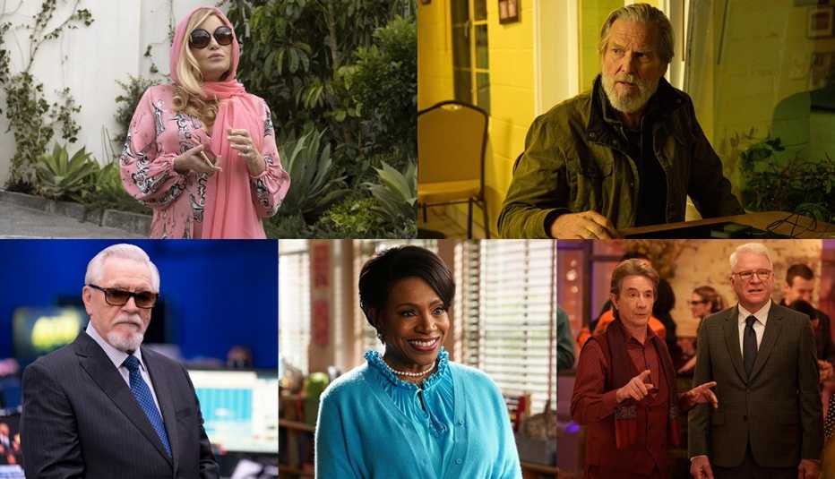 Jennifer Coolidge en "The White Lotus", Jeff Bridges en "The Old Man", Martin Short y Steve Martin en "Only Murders in the Building", Sheryl Lee Ralph en "Abbott Elementary" y Brian Cox en "Sucesión".
