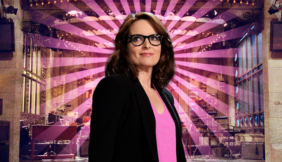 Tina Fey en la escenografía de "Saturday Night Live"