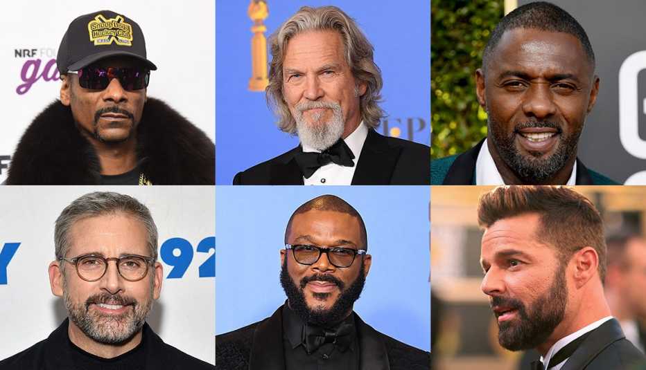 Artistas famosos con barba: Snoop Dogg, Jeff Bridges, Idris Elba, Ricky Martin, Tyler Perry, Steve Carell
