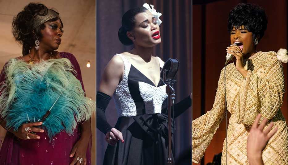 Viola Davis en Ma Rainey’s Black Bottom, Andra Day en The United States vs. Billie Holiday, Jennifer Hudson en Respect.