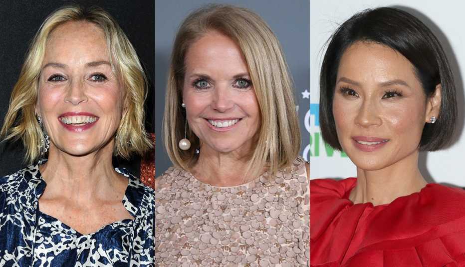 (Izquierda a derecha) Sharon Stone, Katie Couric y Lucy Liu.