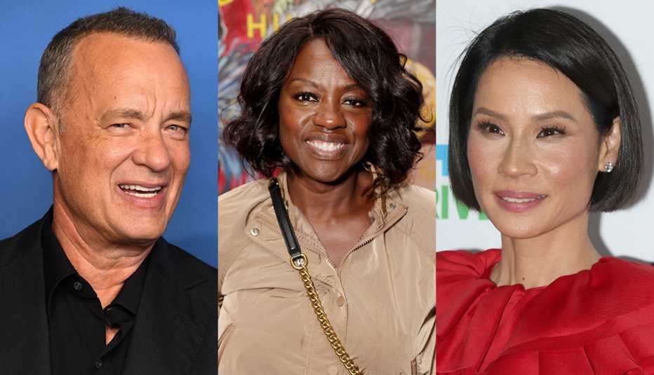 (De izquierda a derecha) Tom Hanks, Viola Davis y Lucy Liu.