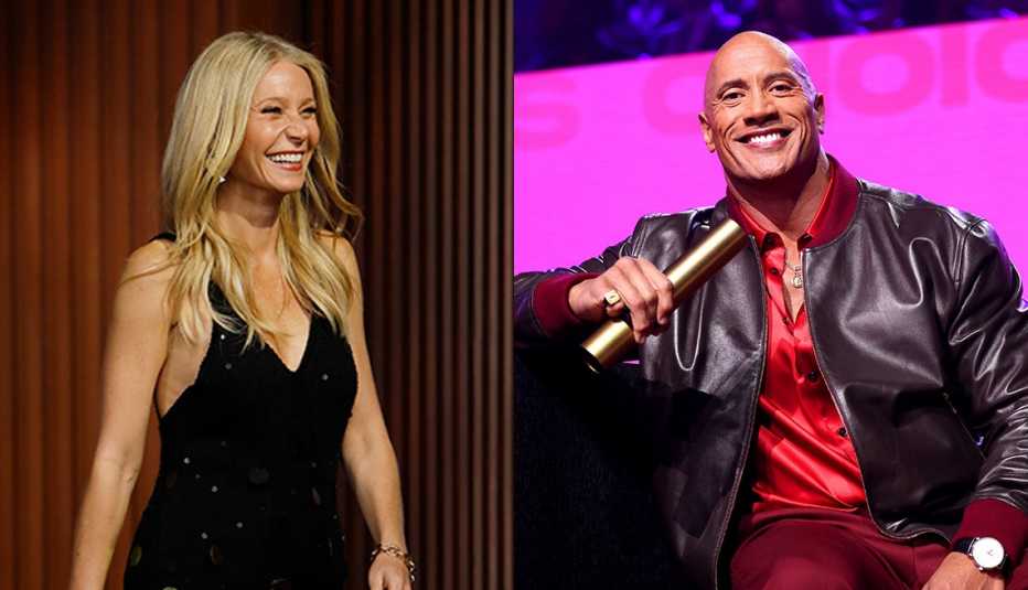 Gwyneth Paltrow (izquierda) y Dwayne "The Rock" Johnson.