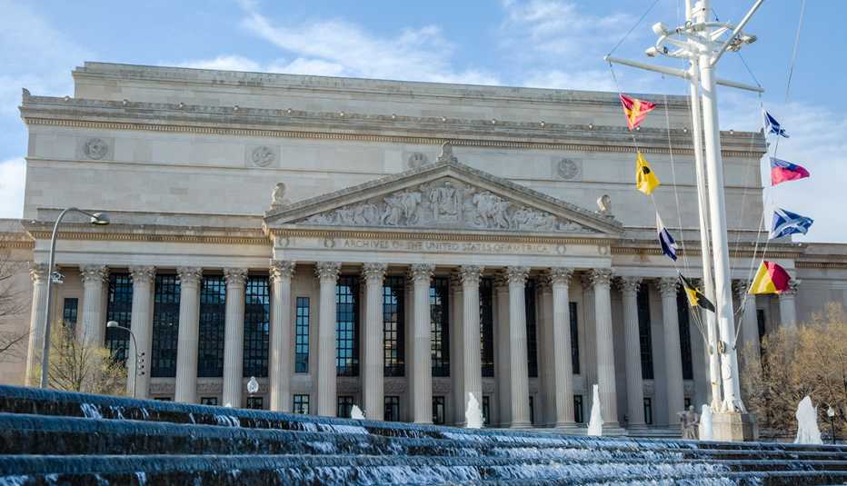 Edificio del Archivo Nacional en Washington DC