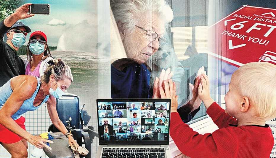 Diferentes imágenes que muestran la vida bajo la pandemia de COVID-19