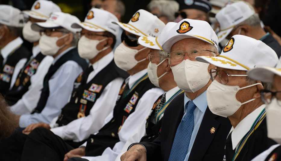 Veteranos de la Guerra de Corea durante una conmemoración