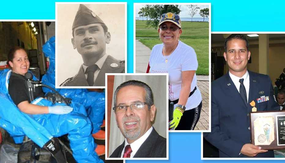 De izquierda a derecha: Elizabeth Martínez, Roberto Rivera Ortiz (arriba), Juan Arturo Torruellas (abajo), Carmen Rosario y Francisco Cruz. 